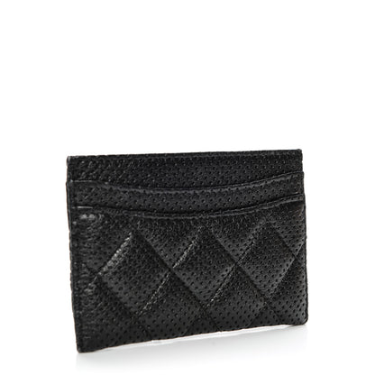 Chanel Perforated Lambskin Quilted Card Holder Black 3 of 9