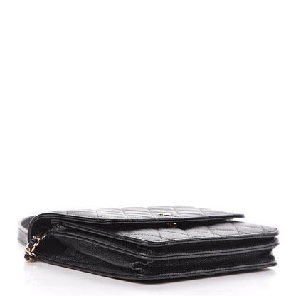 Chanel Caviar Quilted Square Wallet On Chain WOC Black 4 of 14