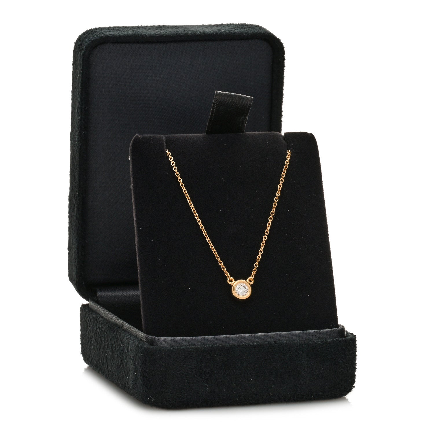 Tiffany 18K Rose Gold Diamond .17ct Elsa Peretti Diamonds by the Yard Pendant Necklace 4 of 4