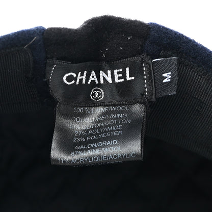 Chanel Wool Paris Hamburg Sailor Cap Hat M Navy 8 of 10