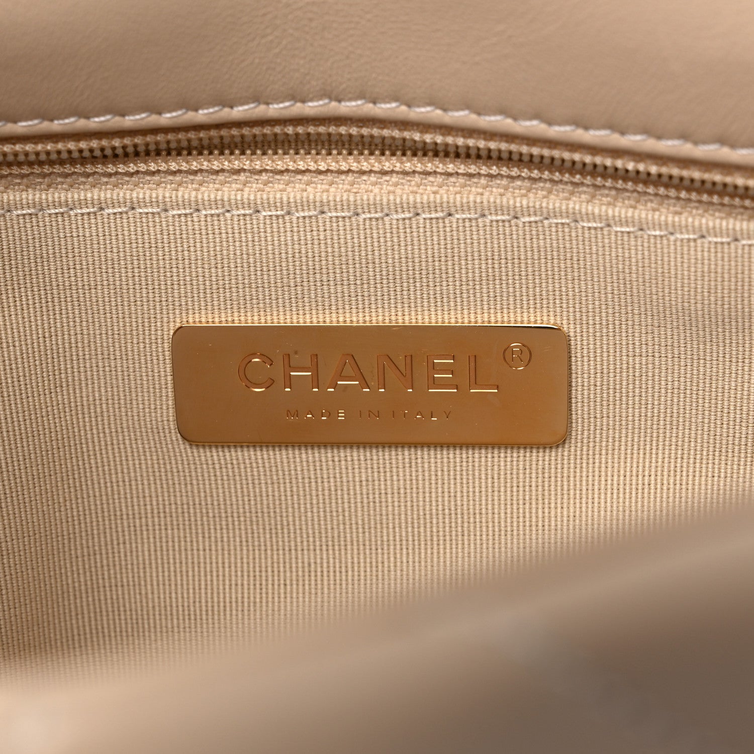 Chanel Lambskin Quilted Medium Chanel 19 Flap Light Beige 6 of 9
