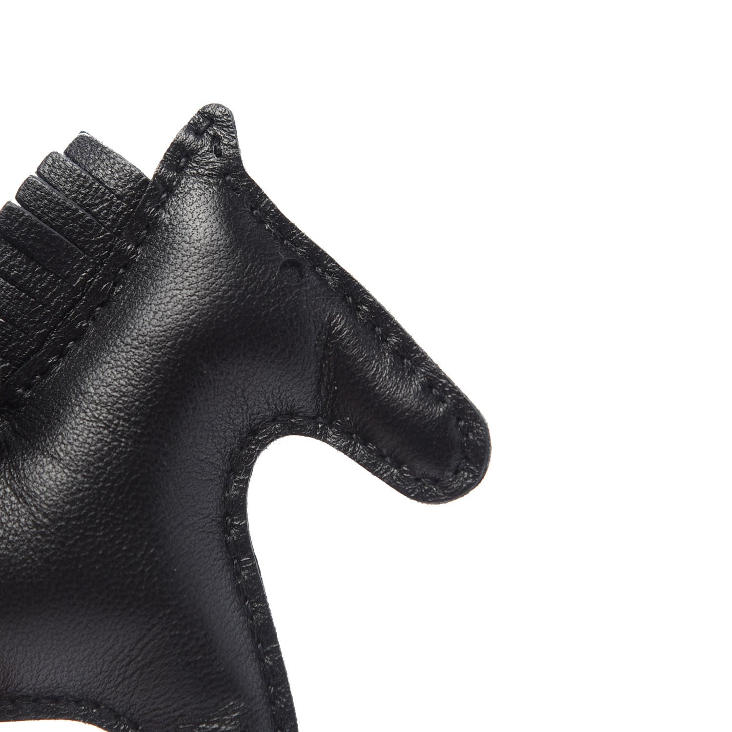 Hermes Milo Lambskin Grigri Rodeo Horse Bag Charm PM So Black 5 of 6