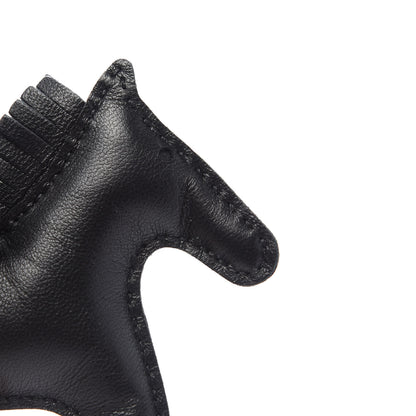 Hermes Milo Lambskin Grigri Rodeo Horse Bag Charm PM So Black 5 of 6