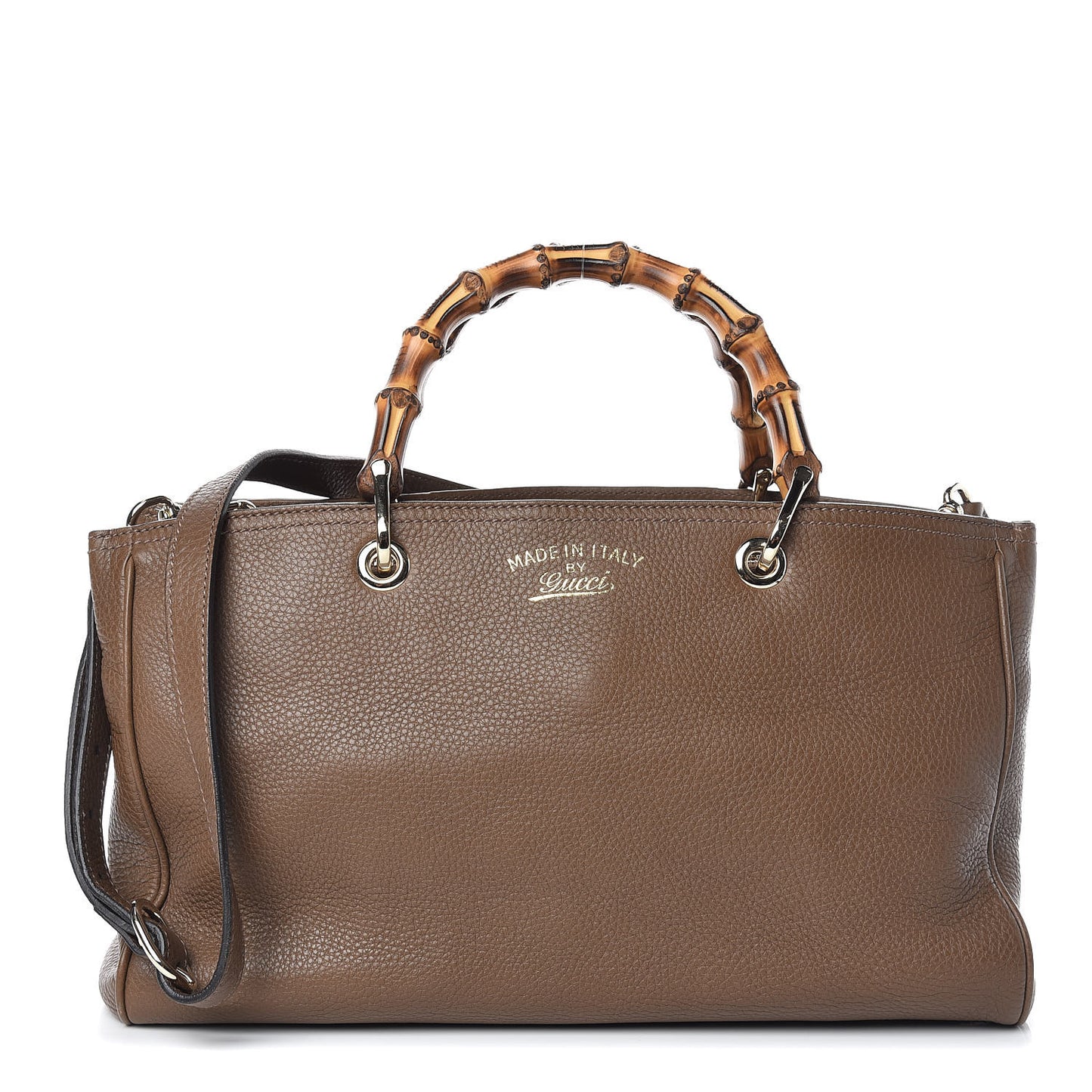 Pebbled Calfskin Medium Bamboo Shopper Tote Acero