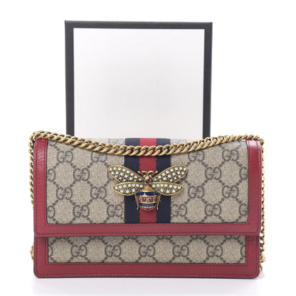 Gucci GG Supreme Monogram Web Queen Margaret Chain Wallet Red 10 of 10