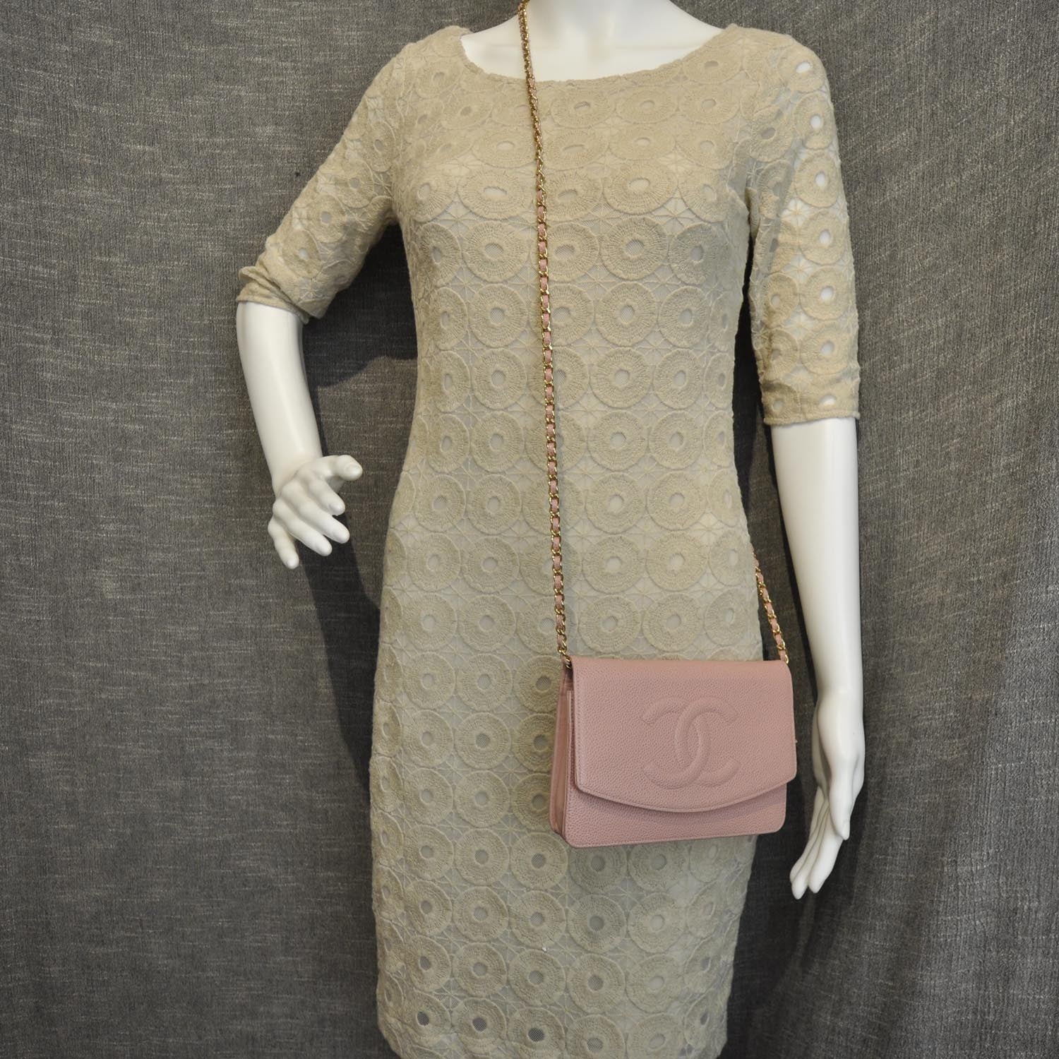 Chanel Caviar Wallet on Chain WOC Pink GHW 2 of 9