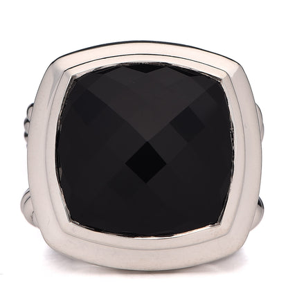 David Yurman Sterling Silver Black Onyx 16mm Albion Ring 52 6 1 of 5