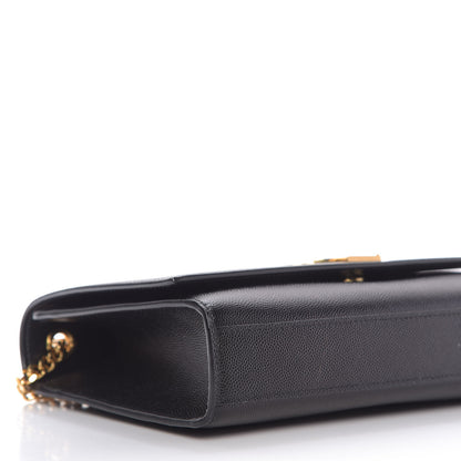 Saint Laurent Grain De Poudre Medium Classic Monogram Kate Satchel Black 6 of 8
