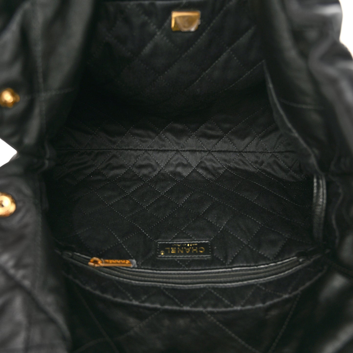 Calfskin Quilted Small Chanel 22 Black