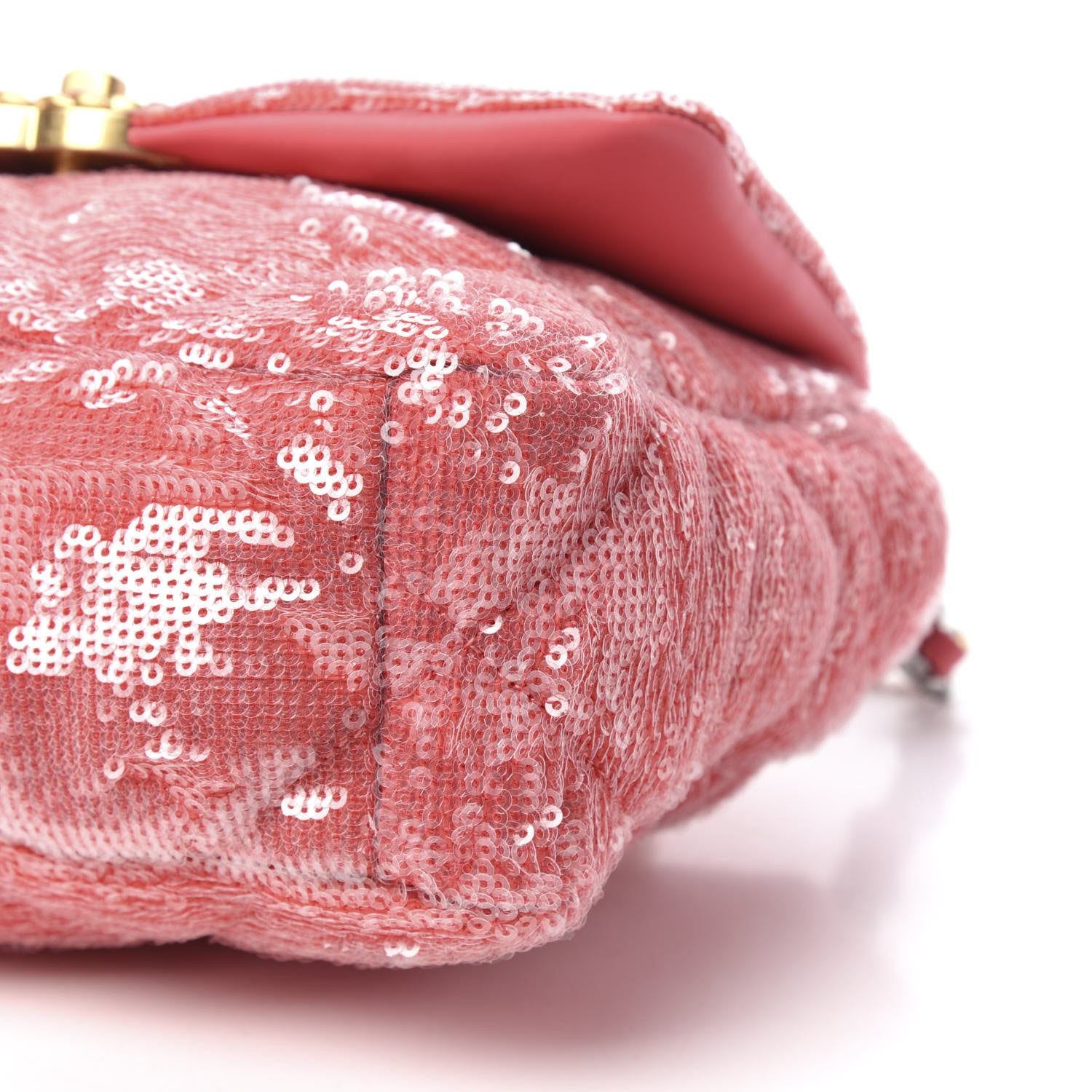 Chanel Sequin Quilted Medium 19 Flap Coral 7 of 10