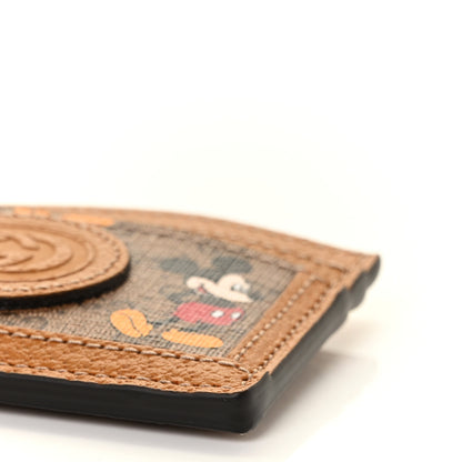 Gucci X DISNEY Mini Vintage GG Supreme Monogram Mickey Mouse Card Holder Beige Vintage Sun Oil 8 of 8