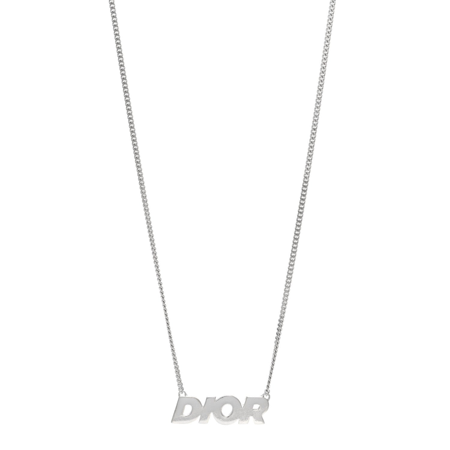 Christian Dior Homme Sterling Silver Logo Pendant Necklace 1 of 4
