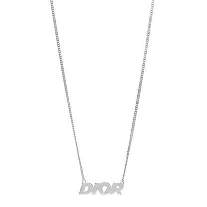 Christian Dior Homme Sterling Silver Logo Pendant Necklace 1 of 4