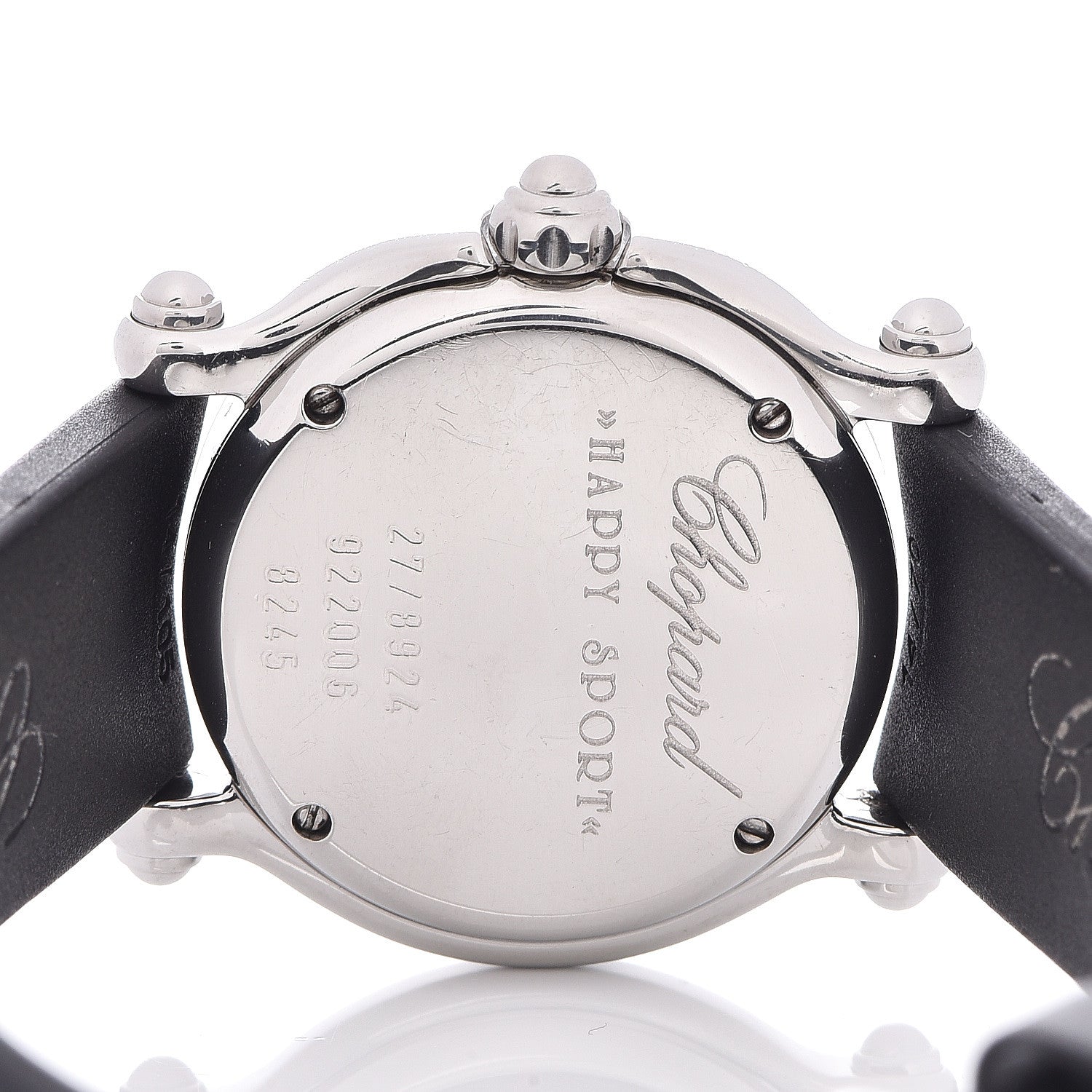 Chopard Stainless Steel Rubber Diamond Bezel Ruby Yellow Sapphire 26mm Happy Sport Fish Quartz Watch Blue 5 of 5