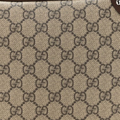 Gucci GG Supreme Monogram Textured Calfskin Square Messenger Bag Beige Ebony New Acero 8 of 13