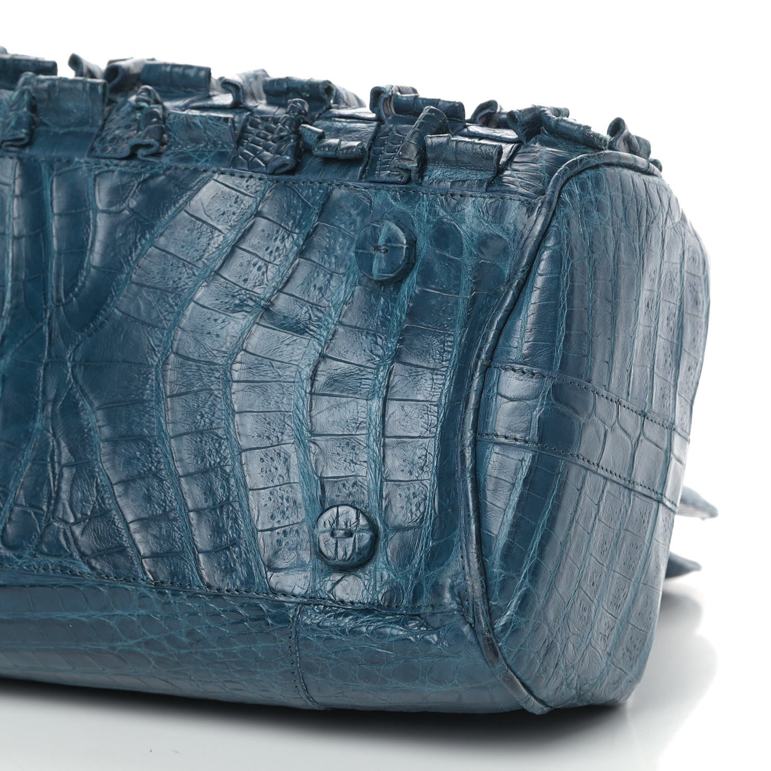 Nancy Gonzalez Crocodile Woven Satchel Blue 9 of 11