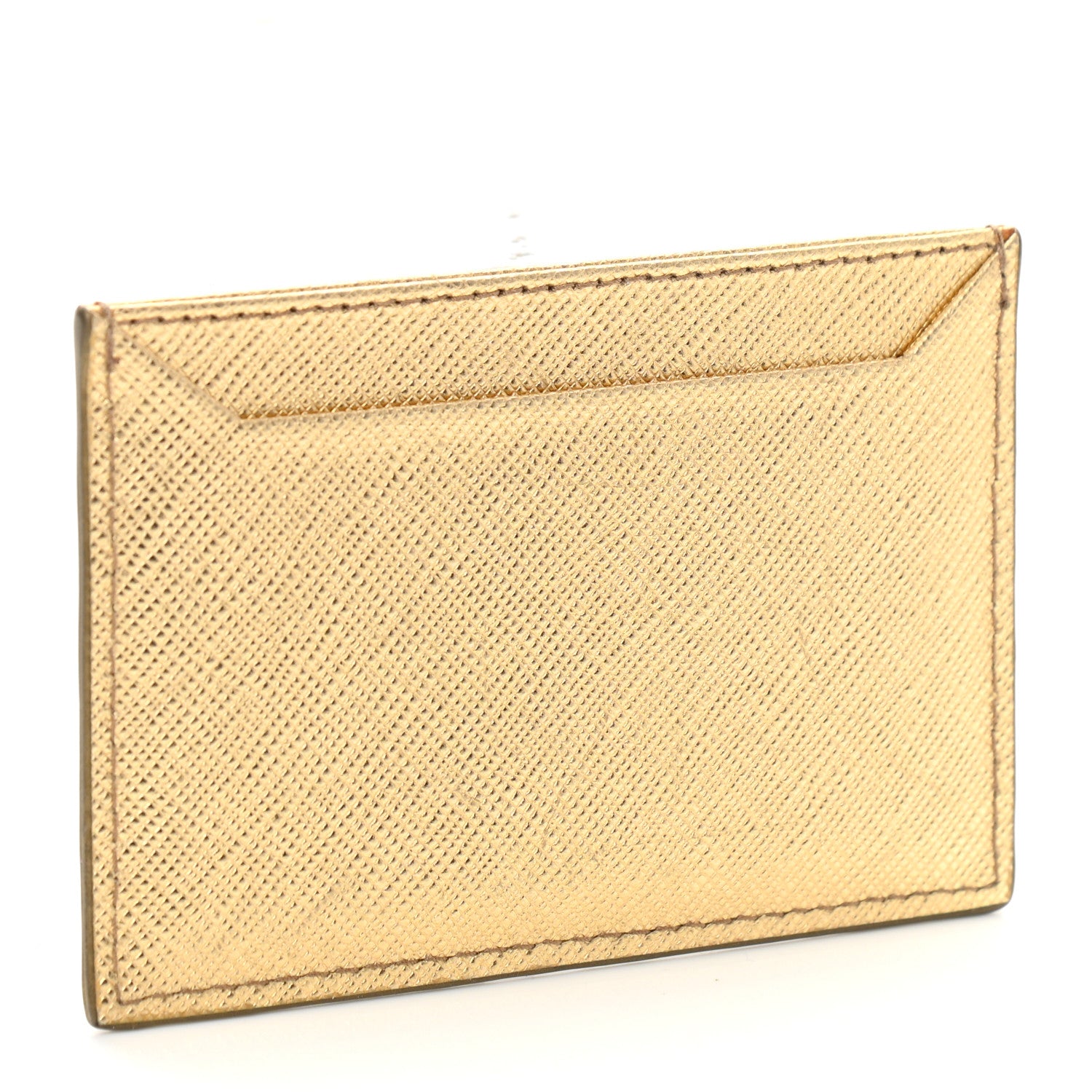 Prada Saffiano Metal Card Case Gold 3 of 7
