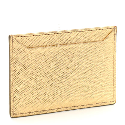 Prada Saffiano Metal Card Case Gold 3 of 7