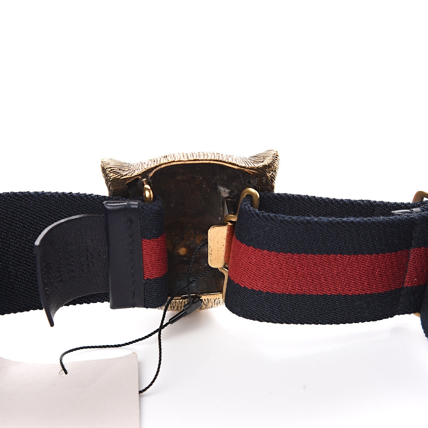 Gucci Web Feline Buckle Belt 75 30 Blue Red 3 of 3