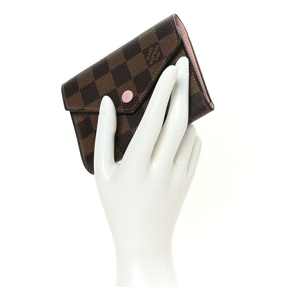 Louis Vuitton Damier Ebene Victorine Wallet Rose Ballerine 2 of 7
