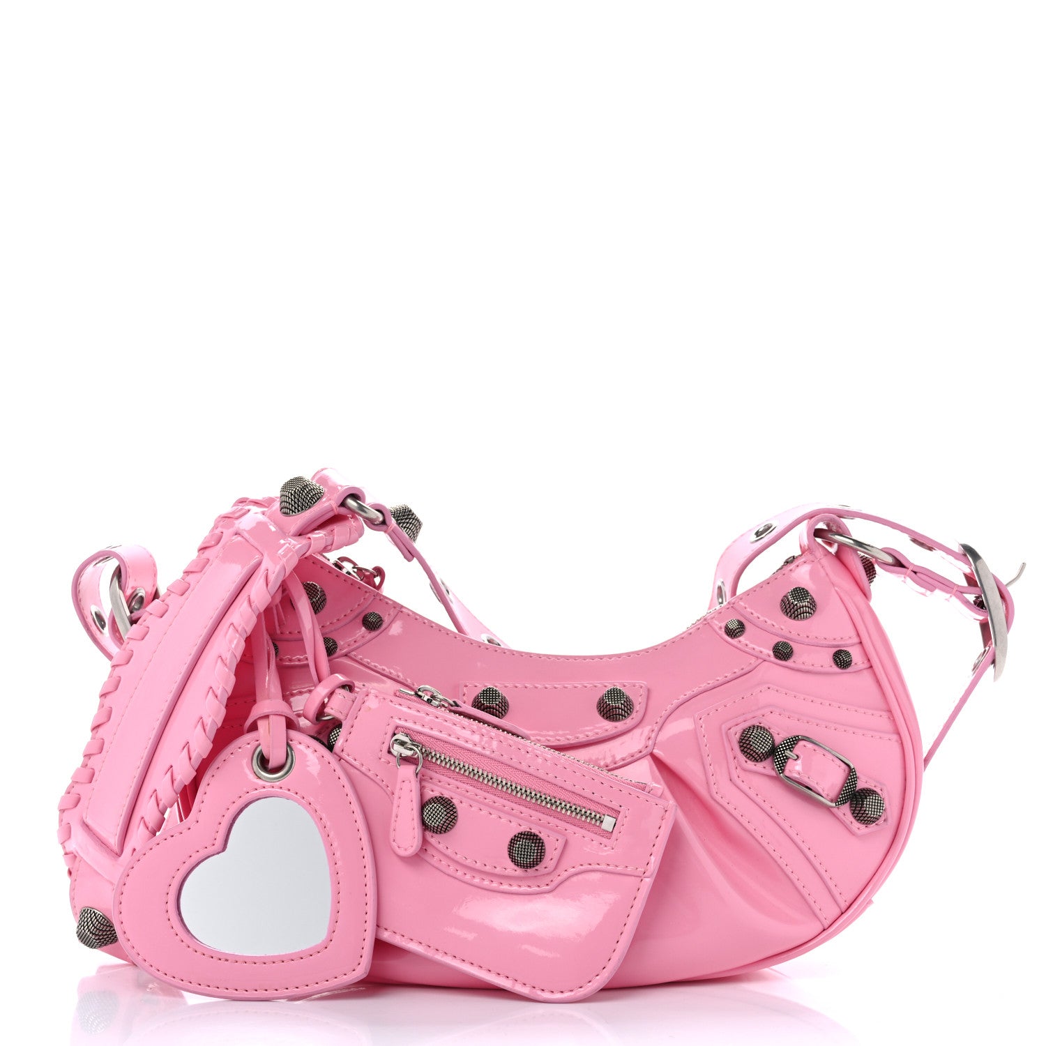 Balenciaga Patent Faux Leather Le Cagole Shoulder Bag XS Sweet Pink 3 of 11