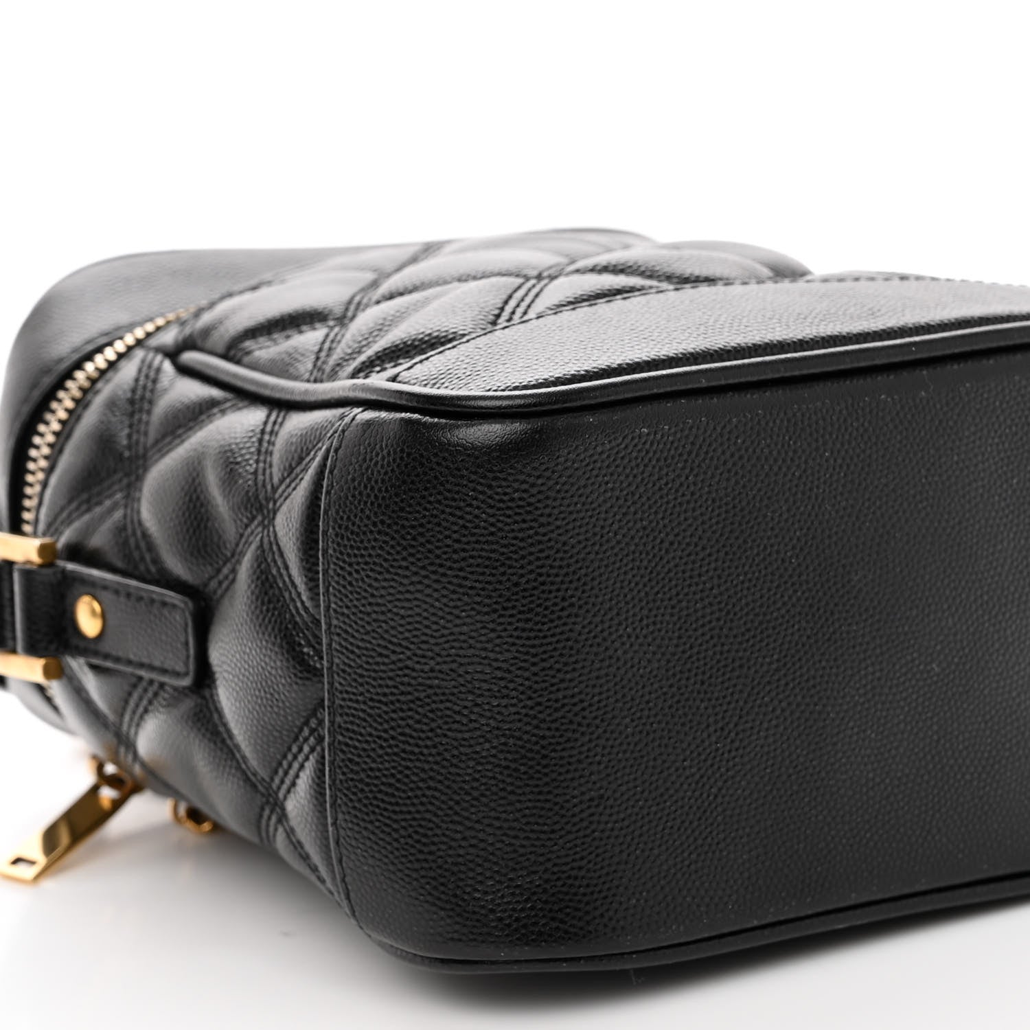 Saint Laurent Grain de Poudre Quilted 80's Vanity Bag Black 8 of 11