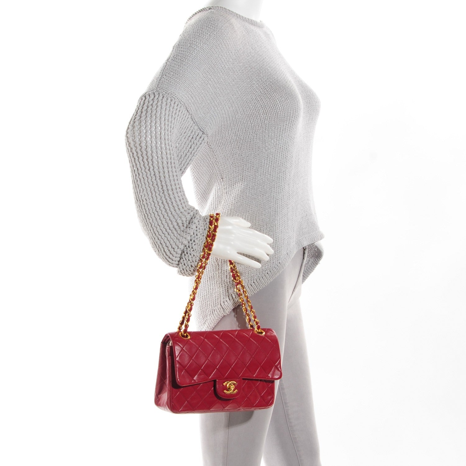 Chanel Lambskin Quilted Small Double Flap Red 2 of 8