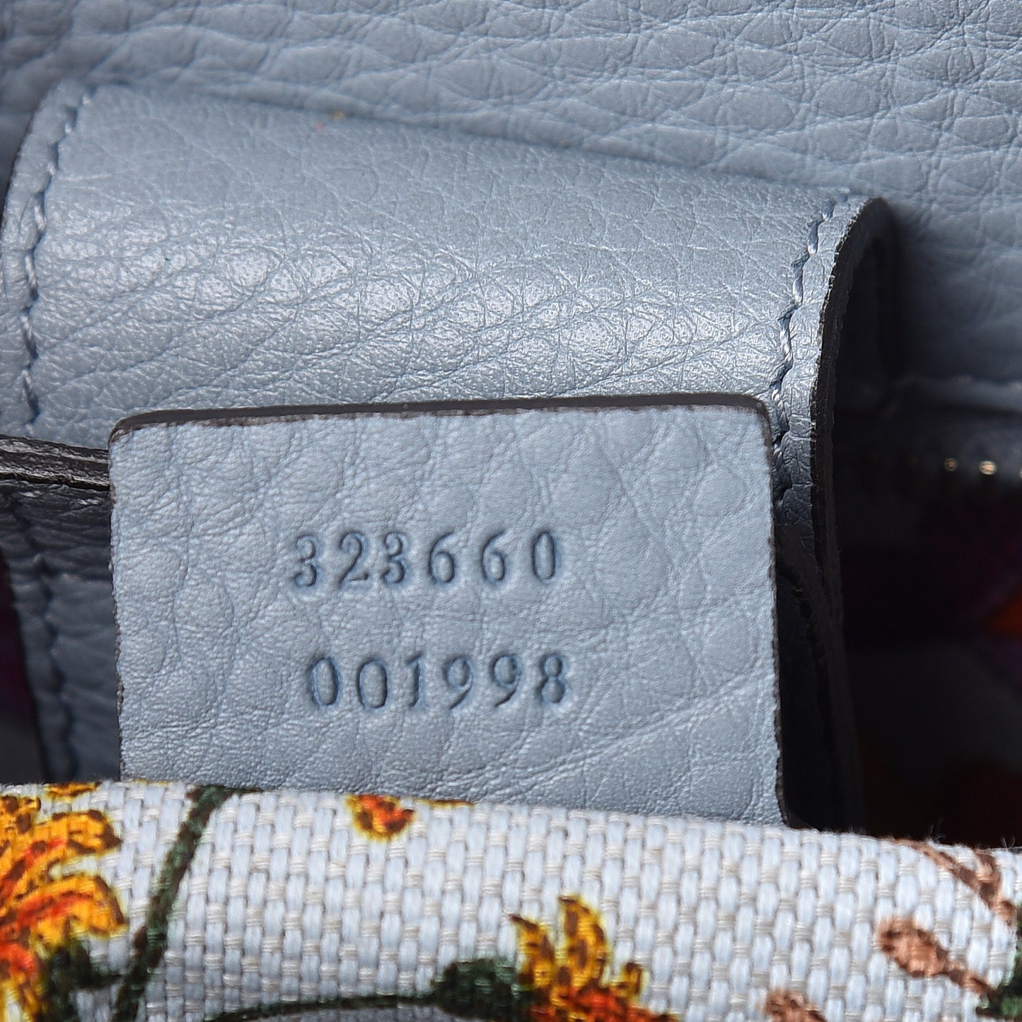 Pebbled Calfskin Medium Bamboo Shopper Tote Light Blue
