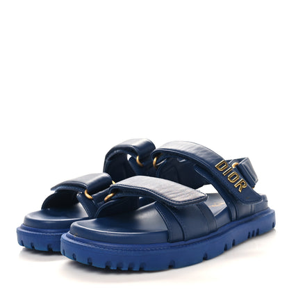 Christian Dior Lambskin Dioract 10mm Sandals 35 Deep Blue 3 of 9