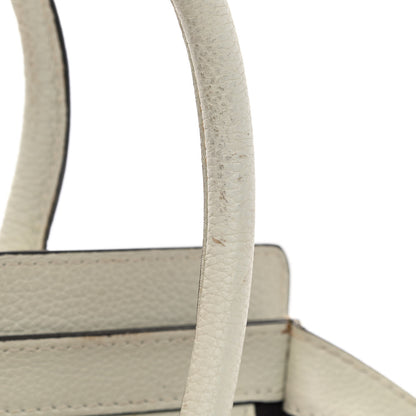 Celine Drummed Calfskin Micro Luggage Chalk 18 of 24