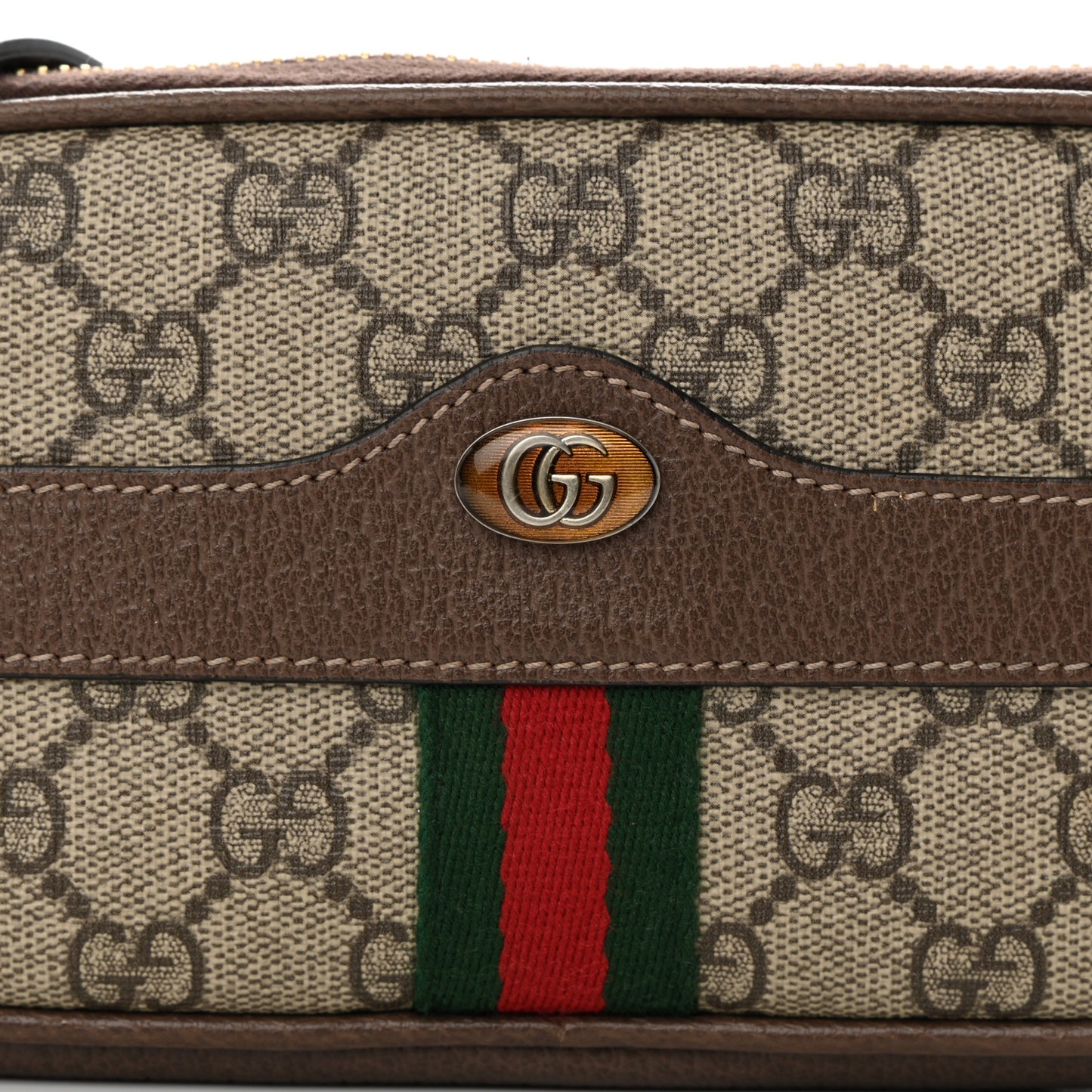 GG Supreme Monogram Web Mini Ophidia GG Bag Brown