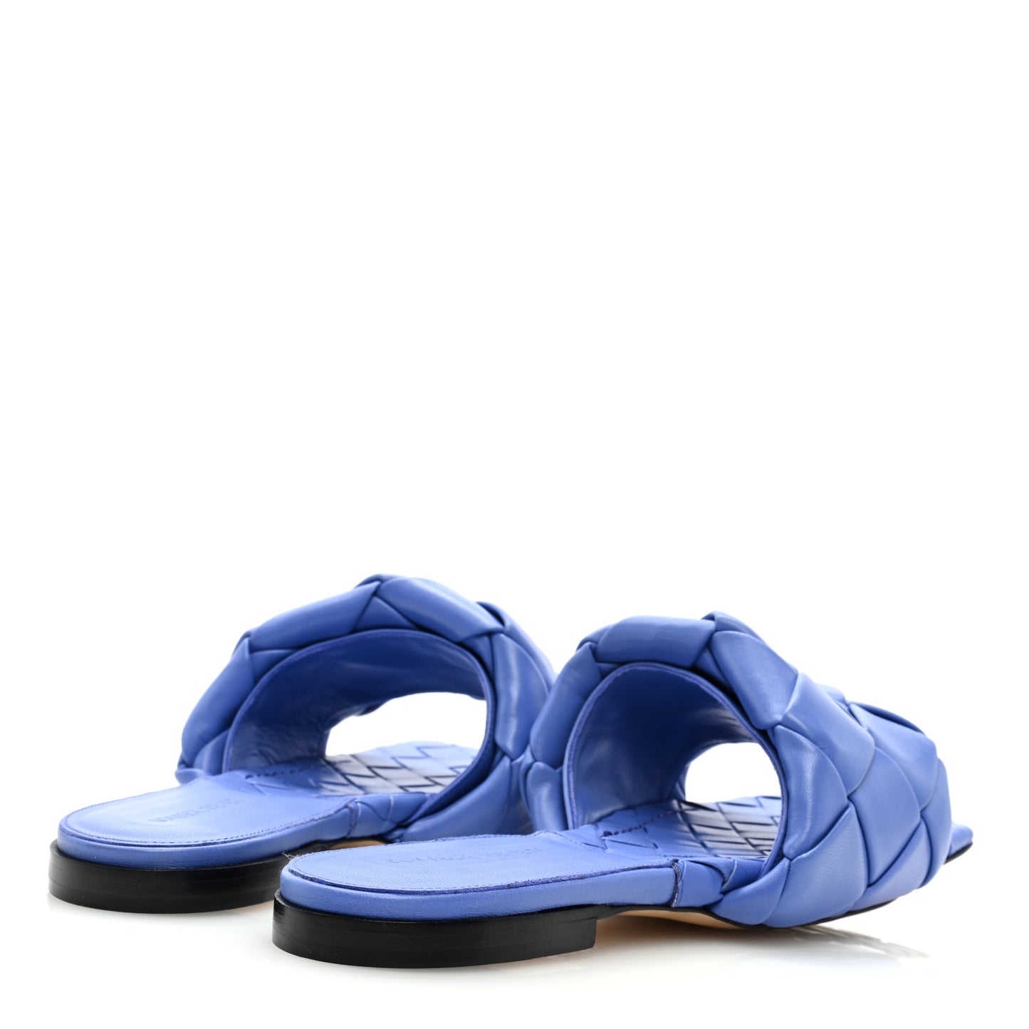 Nappa Maxi Intrecciato Lido Flat Sandals 40 Indigo