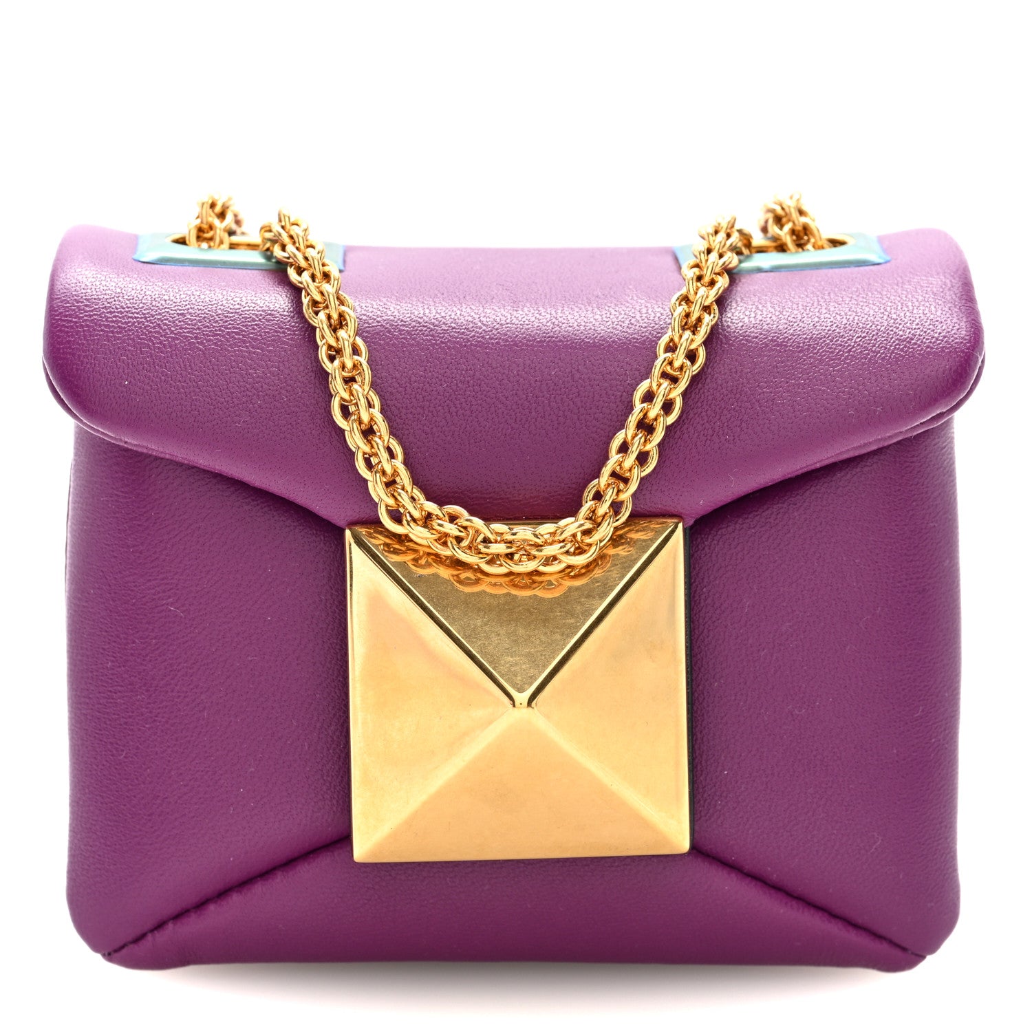 Valentino Garavani Nappa Micro One Stud Chain Bag Prune 1 of 9