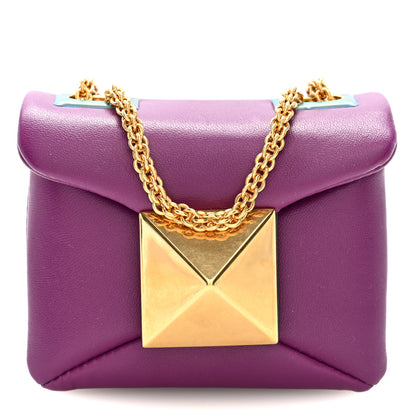 Valentino Garavani Nappa Micro One Stud Chain Bag Prune 1 of 9