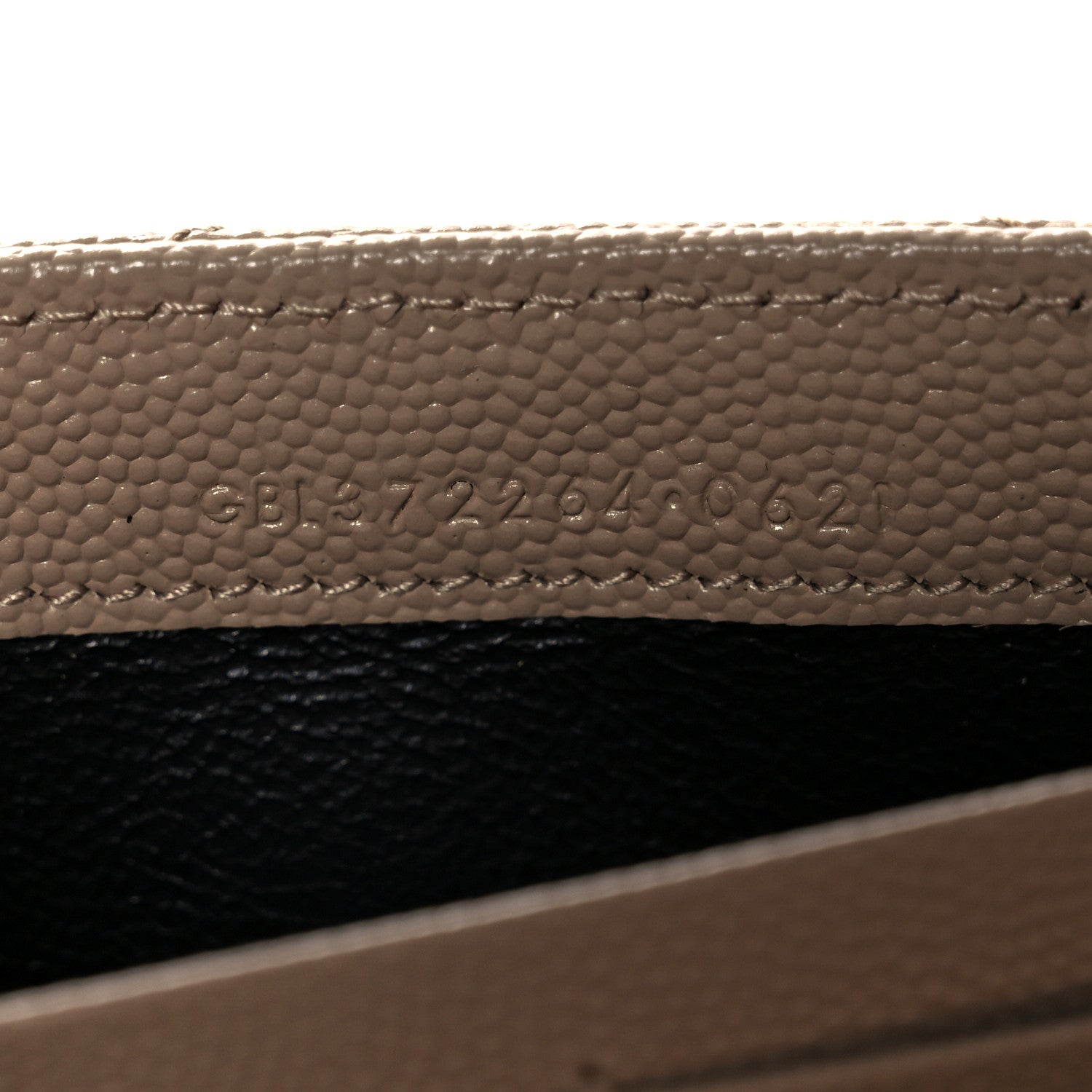 Saint Laurent Grain De Poudre Matelasse Chevron Monogram Flap Wallet Taupe 7 of 10