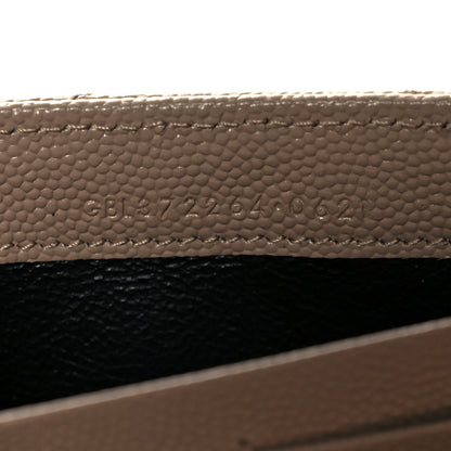 Saint Laurent Grain De Poudre Matelasse Chevron Monogram Flap Wallet Taupe 7 of 10