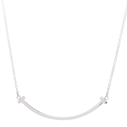 Tiffany Sterling Silver Small T Smile Pendant Necklace 4 of 7