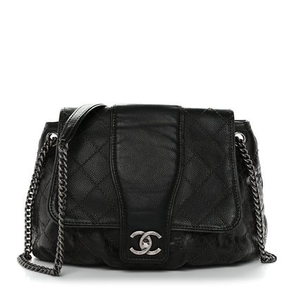 Chanel Caviar Aged Calfskin Medium Bubble Graphic Messenger Bag Grey 1 of 10