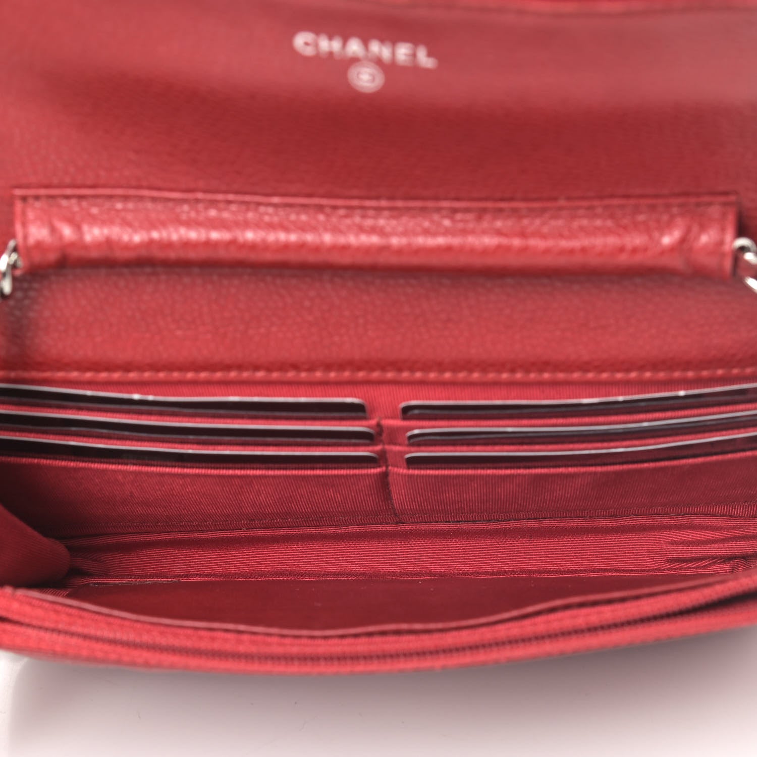 Chanel Caviar Quilted Wallet On Chain WOC Red 4 of 6