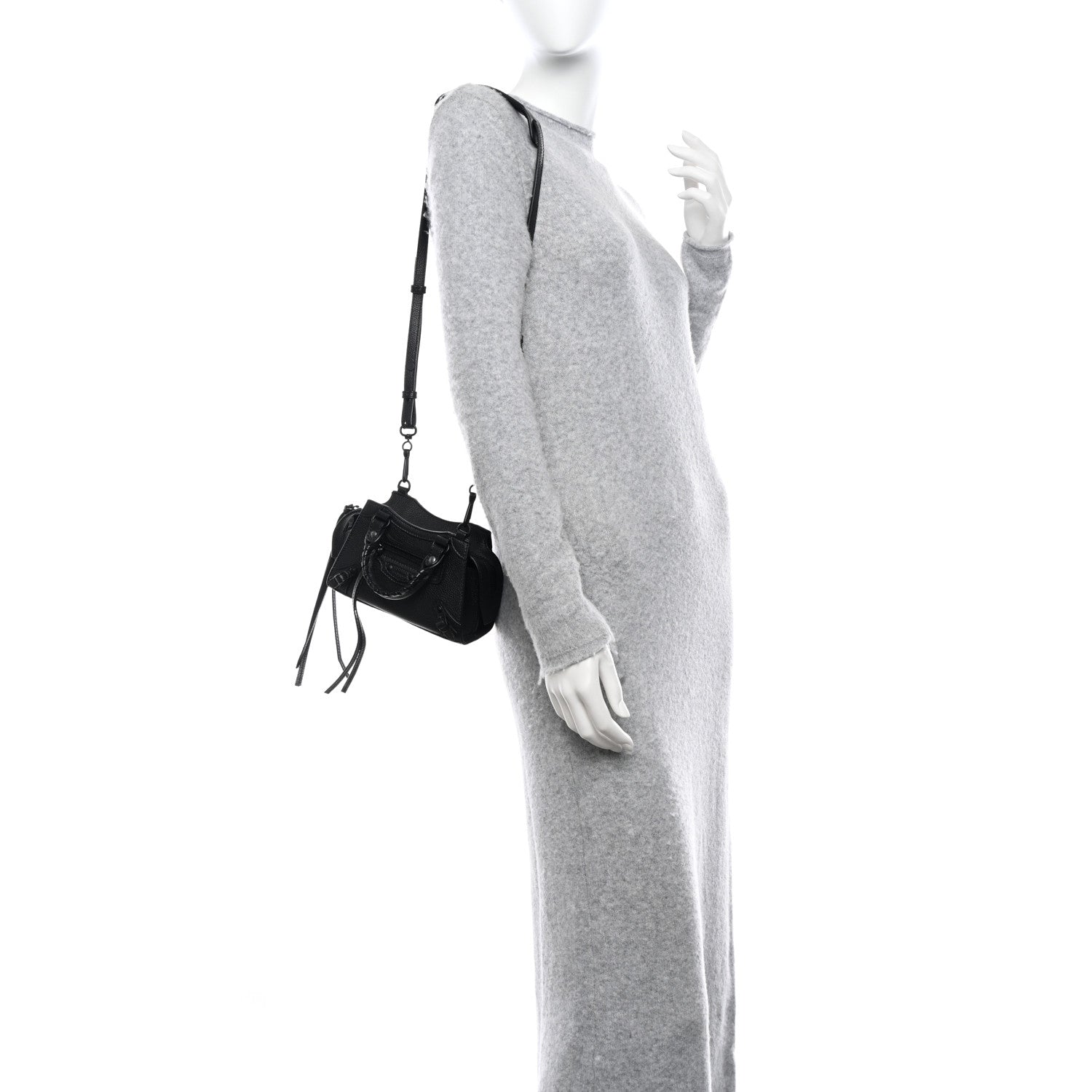 Balenciaga Grained Calfskin Neo Classic Black Hardware Nano City Crossbody Black 2 of 9