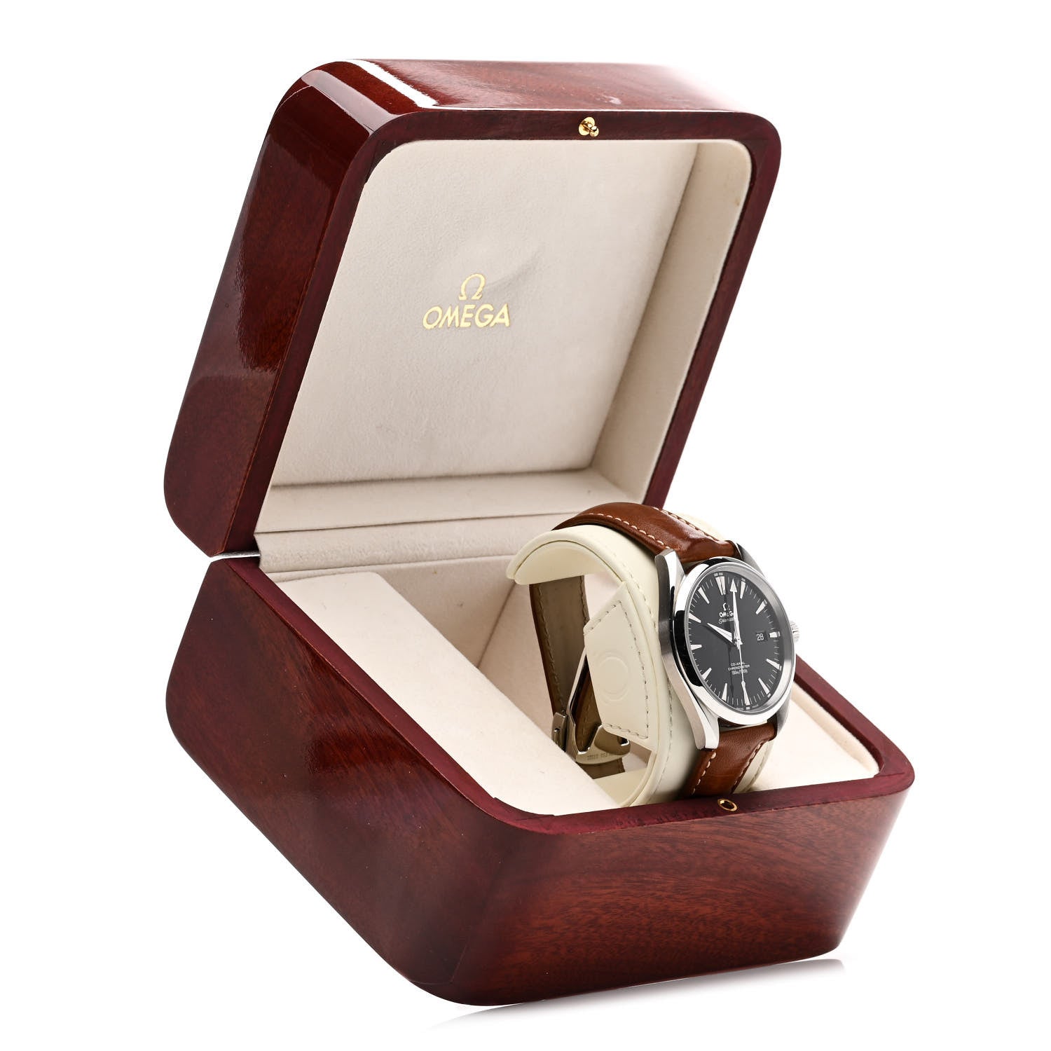 Omega Stainless Steel Alligator 42mm Aqua Terra Co-Axial Chronometer Automatic Watch Black 2802.50.37 6 of 6