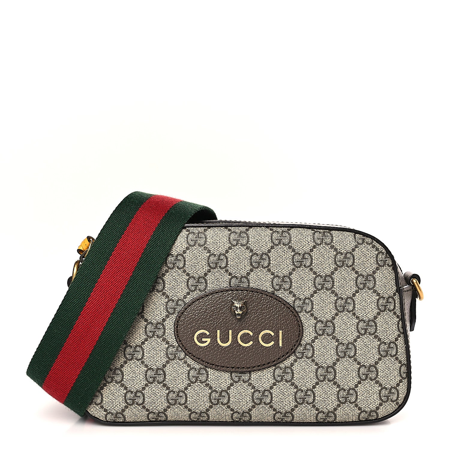 Gucci GG Supreme Monogram Web Neo Vintage Shoulder Bag Beige New Acero Crop 1 of 9