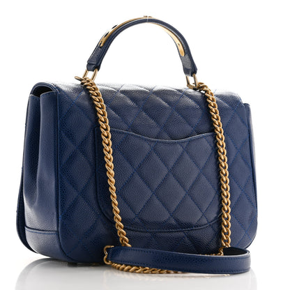 Chanel Caviar Large Carry Around Flap Bag Blue 3 of 15