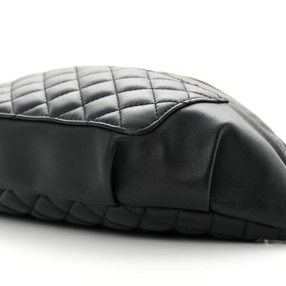 Chanel Lambskin Quilted Waist Bag Fanny Pack Black 9 of 13
