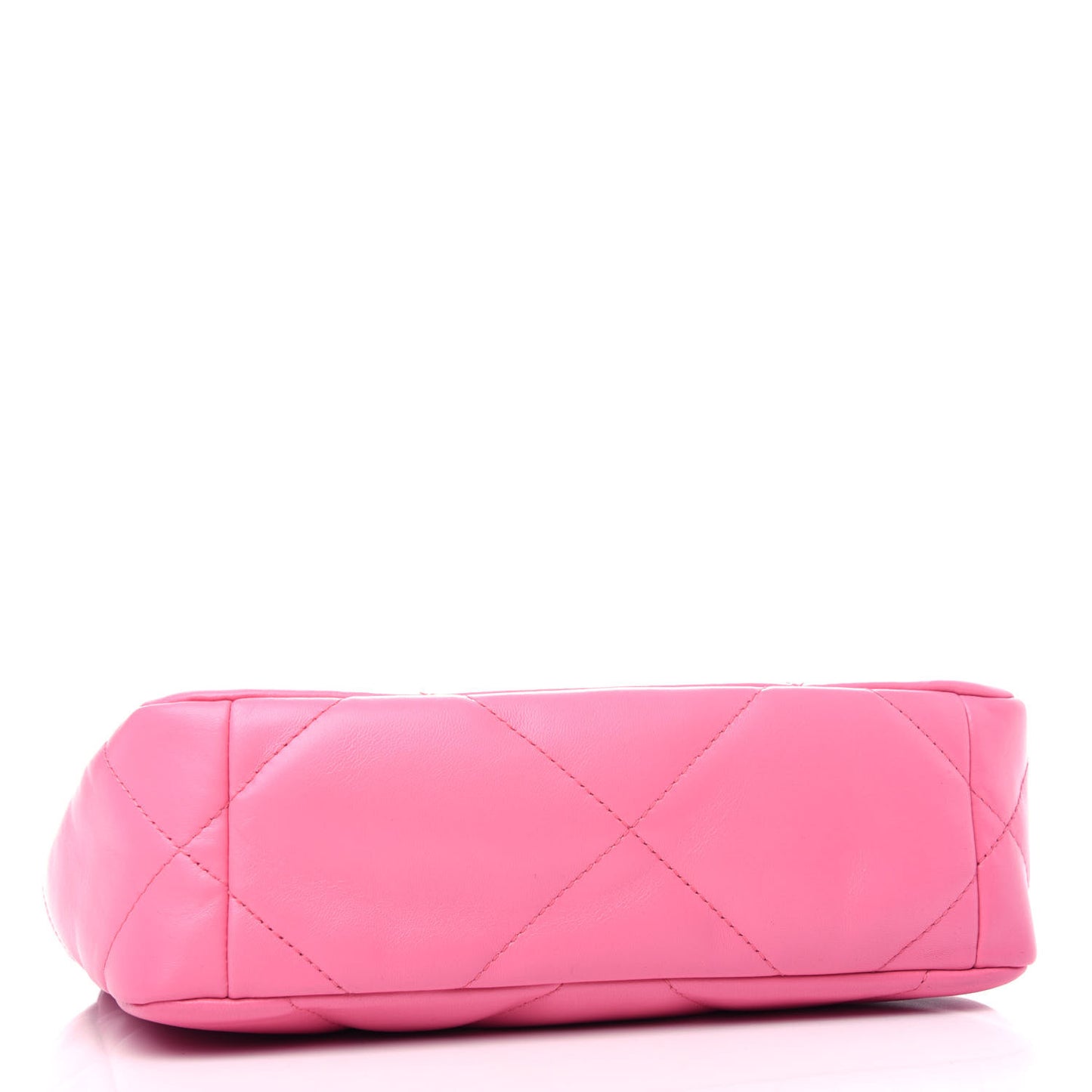 Shiny Lambskin Quilted Medium Chanel 19 Flap Neon Pink