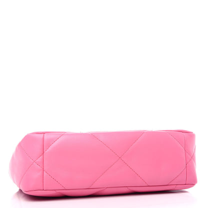 Chanel Shiny Lambskin Quilted Medium Chanel 19 Flap Neon Pink 4 of 10