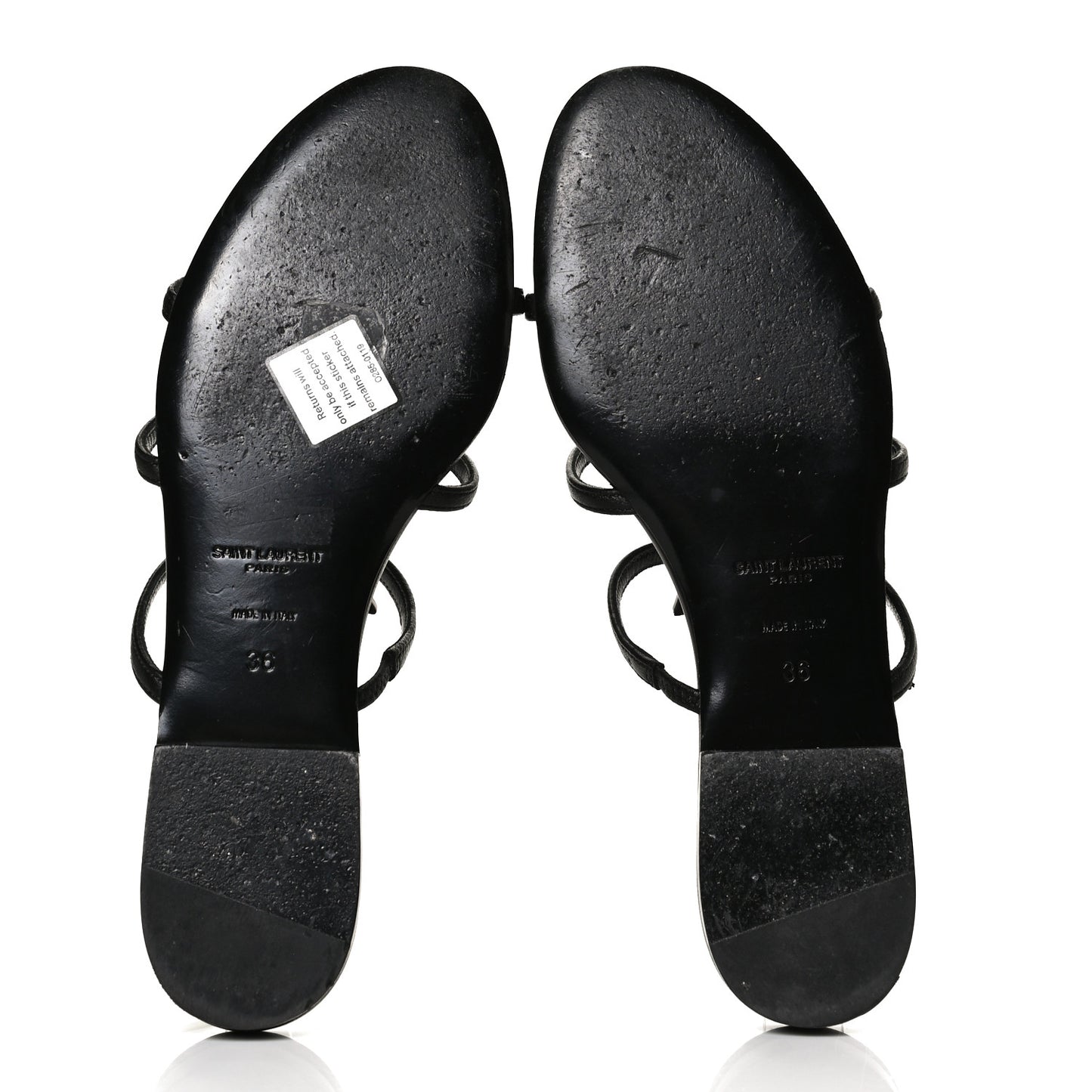 Calfskin Monogram Sandals 36 Black
