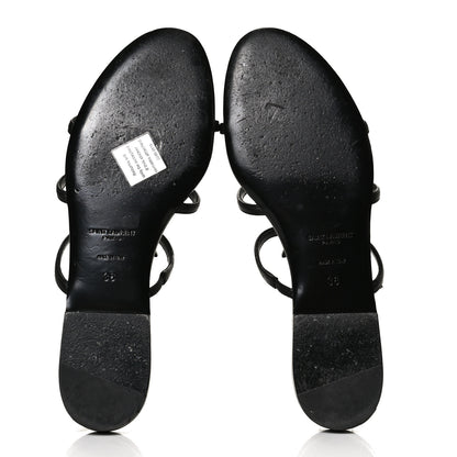 Saint Laurent Calfskin Monogram Sandals 36 Black 7 of 11