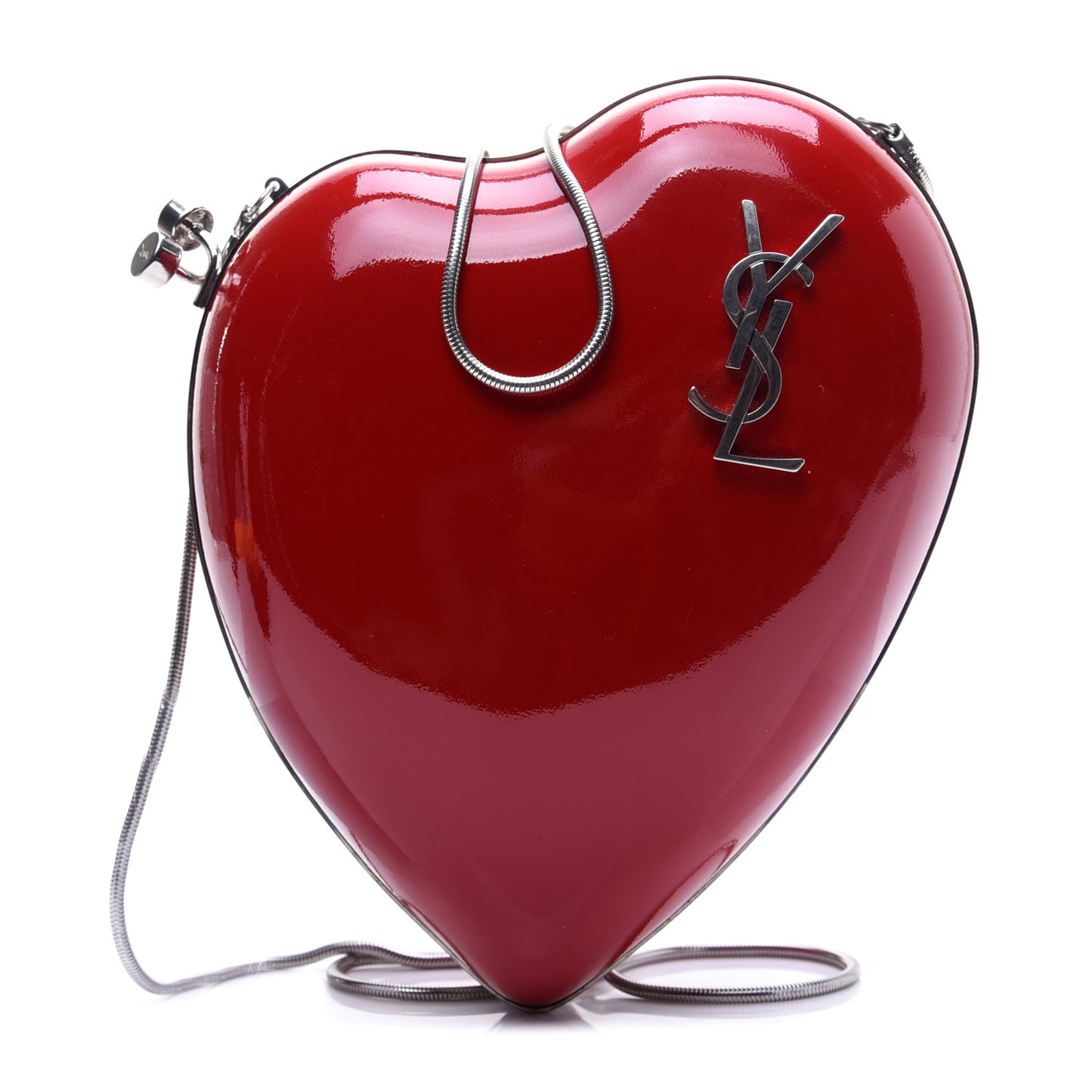 Smooth Calfskin Heart Monogram Love Box Crossbody Red