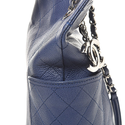 Chanel Grained Calfskin CC Pocket Tote Navy Blue 16 of 18